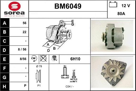 Sera BM6049 - Генератор autospares.lv