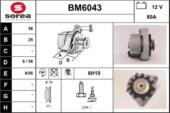 Sera BM6043 - Генератор autospares.lv