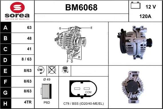 Sera BM6068 - Генератор autospares.lv