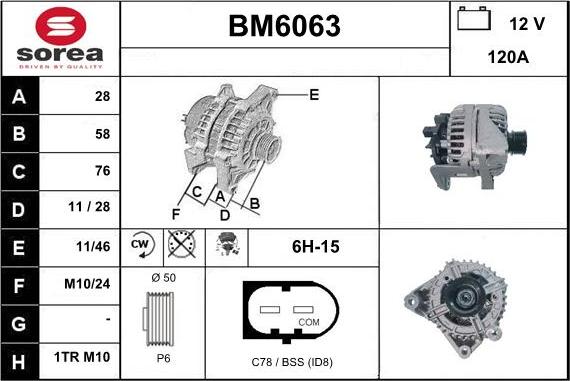 Sera BM6063 - Генератор autospares.lv