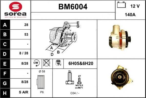 Sera BM6004 - Генератор autospares.lv