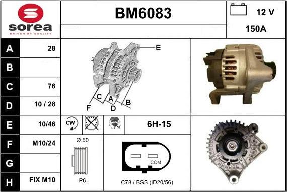 Sera BM6083 - Генератор autospares.lv