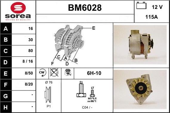 Sera BM6028 - Генератор autospares.lv