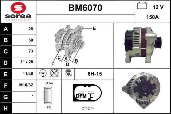 Sera BM6070 - Генератор autospares.lv