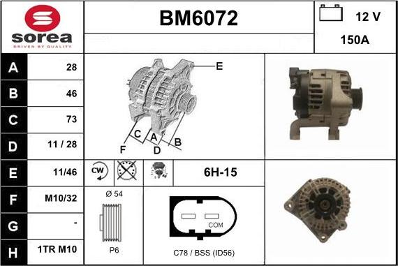 Sera BM6072 - Генератор autospares.lv