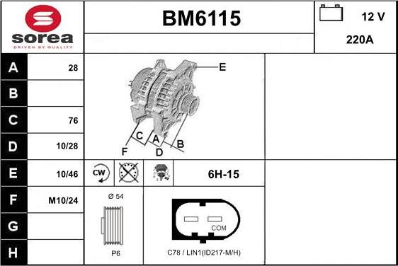 Sera BM6115 - Генератор autospares.lv