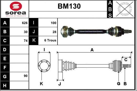 Sera BM130 - Приводной вал autospares.lv