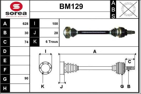 Sera BM129 - Приводной вал autospares.lv