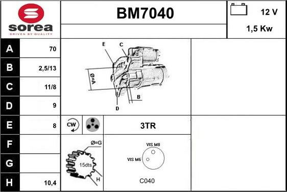 Sera BM7040 - Стартер autospares.lv