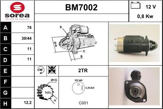 Sera BM7002 - Стартер autospares.lv