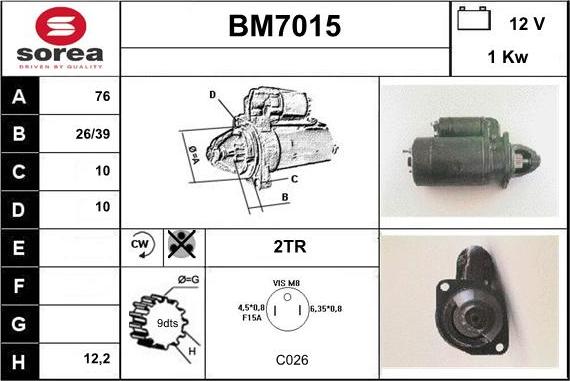 Sera BM7015 - Стартер autospares.lv