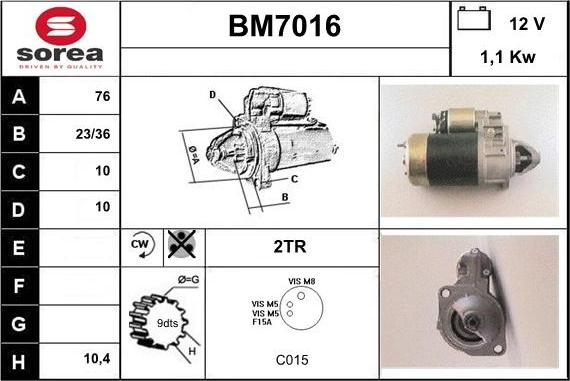 Sera BM7016 - Стартер autospares.lv