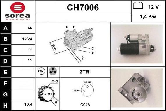 Sera CH7006 - Стартер autospares.lv