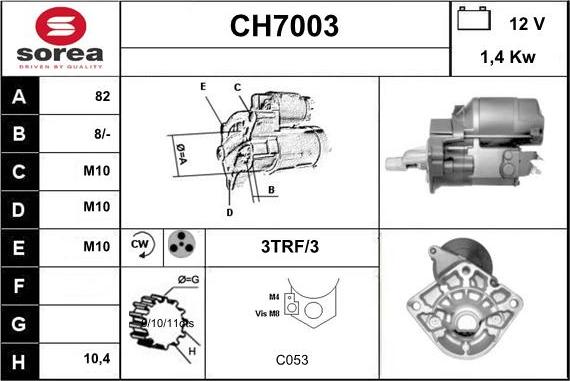 Sera CH7003 - Стартер autospares.lv