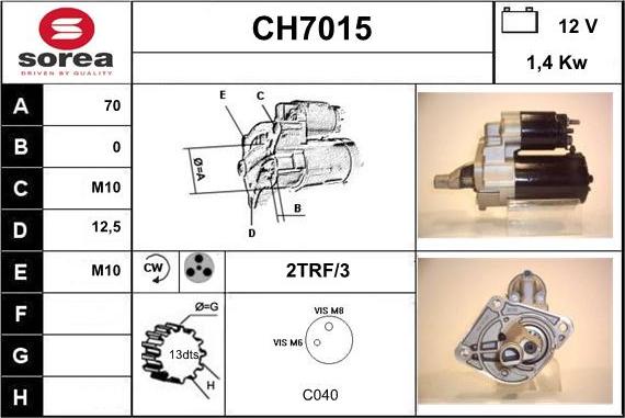 Sera CH7015 - Стартер autospares.lv