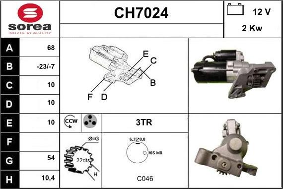 Sera CH7024 - Стартер autospares.lv