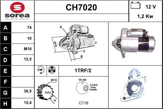 Sera CH7020 - Стартер autospares.lv