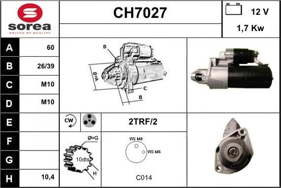 Sera CH7027 - Стартер autospares.lv