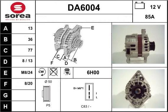 Sera DA6004 - Генератор autospares.lv