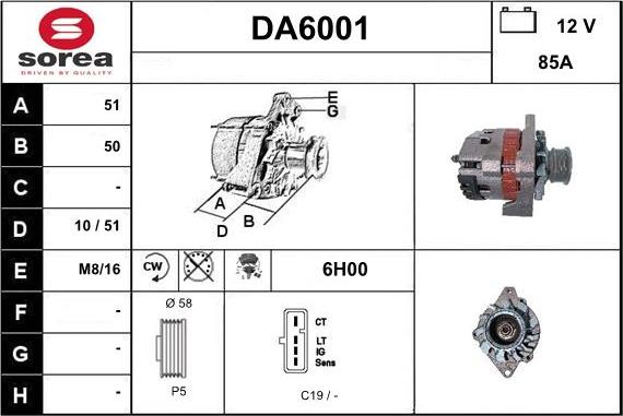 Sera DA6001 - Генератор autospares.lv