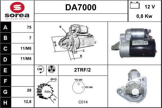 Sera DA7000 - Стартер autospares.lv