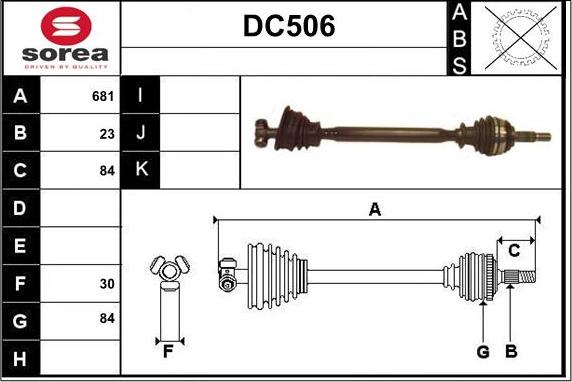 Sera DC506 - Приводной вал autospares.lv