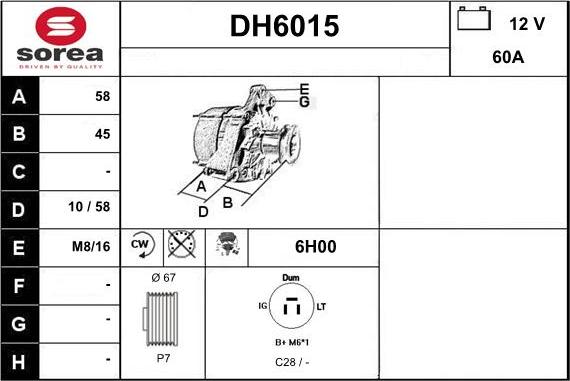 Sera DH6015 - Генератор autospares.lv