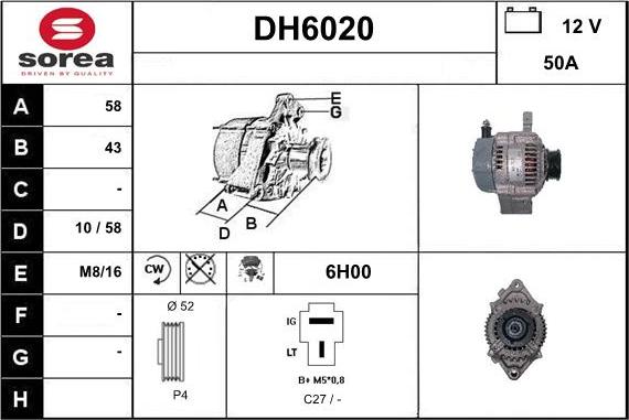 Sera DH6020 - Генератор autospares.lv