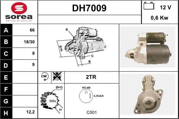 Sera DH7009 - Стартер autospares.lv