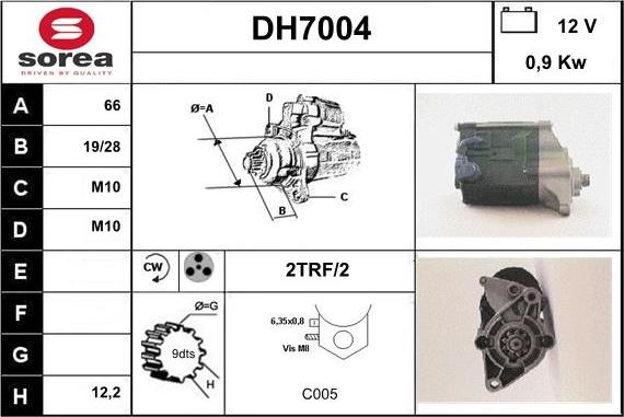 Sera DH7004 - Стартер autospares.lv