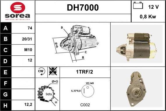 Sera DH7000 - Стартер autospares.lv