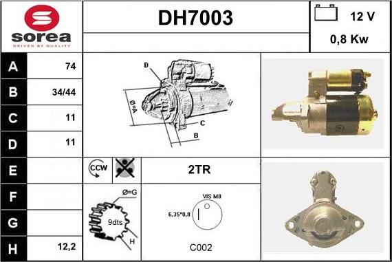 Sera DH7003 - Стартер autospares.lv