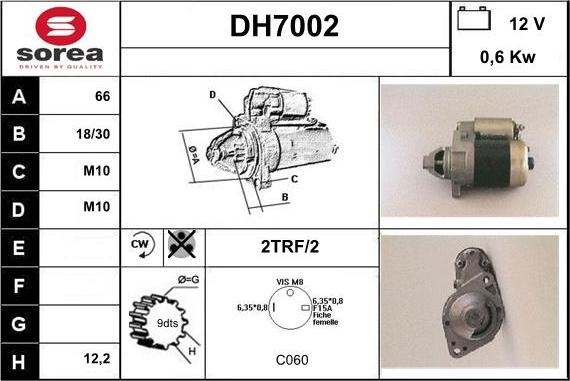 Sera DH7002 - Стартер autospares.lv