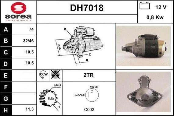 Sera DH7018 - Стартер autospares.lv