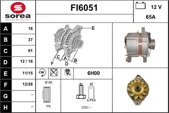 Sera FI6051 - Генератор autospares.lv