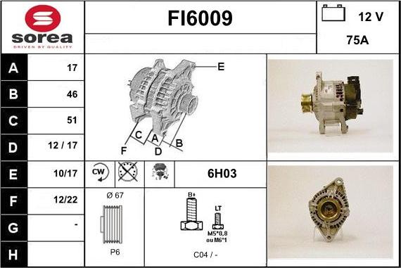 Sera FI6009 - Генератор autospares.lv