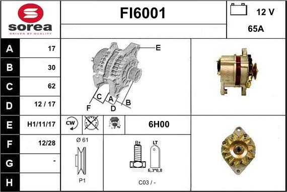 Sera FI6001 - Генератор autospares.lv