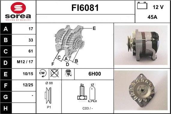 Sera FI6081 - Генератор autospares.lv