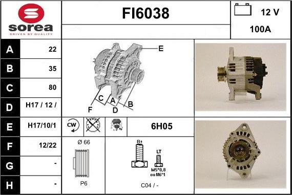 Sera FI6038 - Генератор autospares.lv