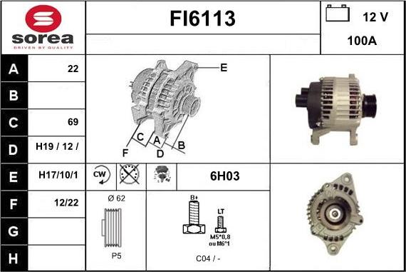 Sera FI6113 - Генератор autospares.lv