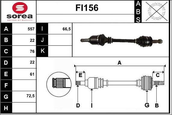 Sera FI156 - Приводной вал autospares.lv