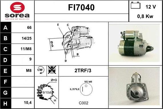 Sera FI7040 - Стартер autospares.lv