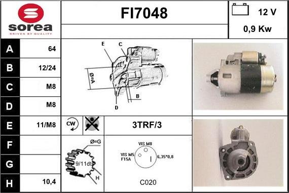 Sera FI7048 - Стартер autospares.lv