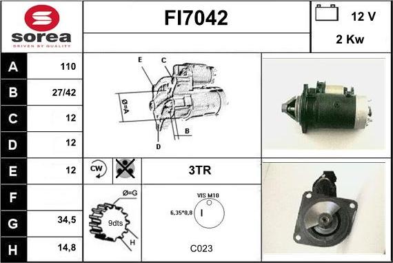 Sera FI7042 - Стартер autospares.lv