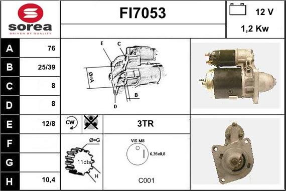 Sera FI7053 - Стартер autospares.lv