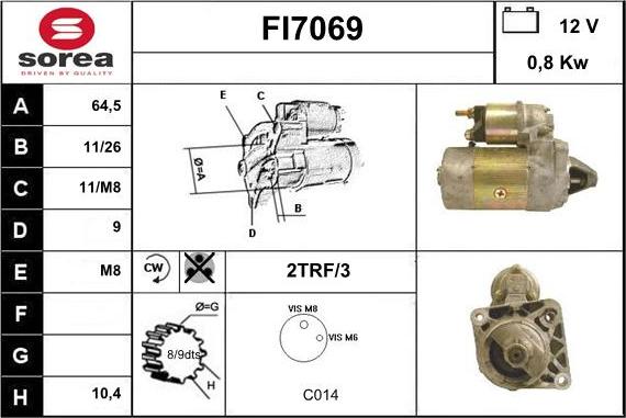 Sera FI7069 - Стартер autospares.lv