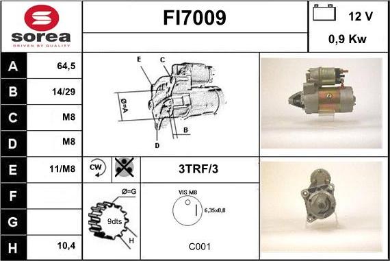 Sera FI7009 - Стартер autospares.lv