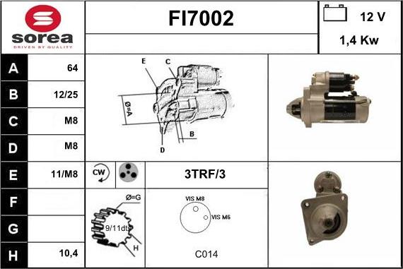 Sera FI7002 - Стартер autospares.lv