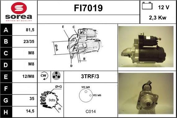 Sera FI7019 - Стартер autospares.lv