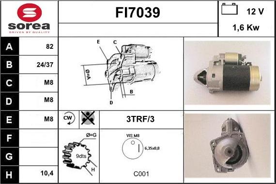 Sera FI7039 - Стартер autospares.lv